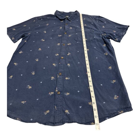 O’Neill Men’s XL Blue Palm Tree Print Button Up Shirt Modern Fit Surf Beach - Picture 6 of 8